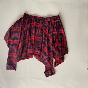 👉 Aceshin Womens Flare Skirt Black Red  Plaid Stretch Handkerchief Hem XXL…
